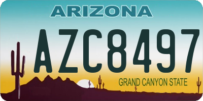 AZ license plate AZC8497