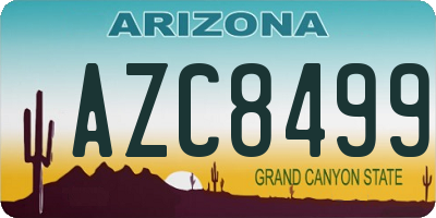 AZ license plate AZC8499