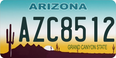 AZ license plate AZC8512