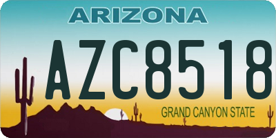 AZ license plate AZC8518