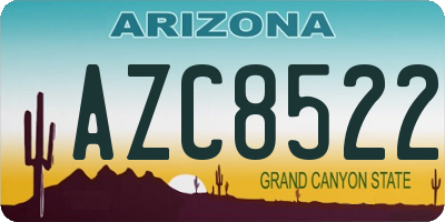 AZ license plate AZC8522