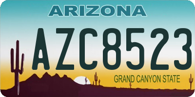 AZ license plate AZC8523