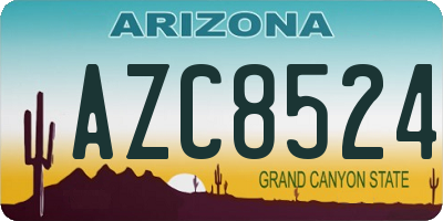 AZ license plate AZC8524