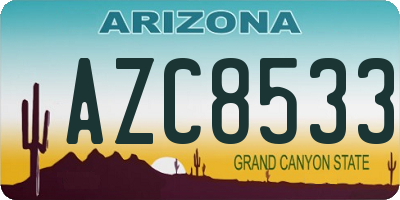 AZ license plate AZC8533