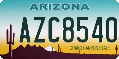 AZ license plate AZC8540