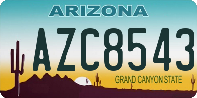 AZ license plate AZC8543