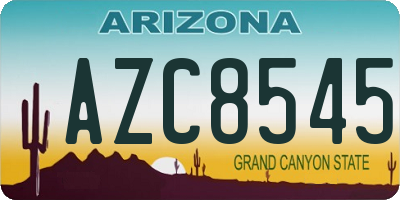 AZ license plate AZC8545
