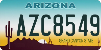 AZ license plate AZC8549