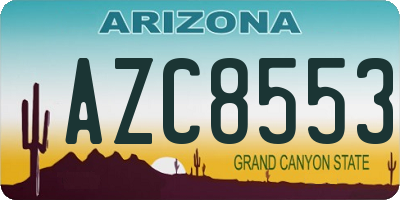 AZ license plate AZC8553