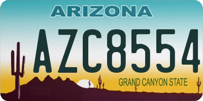 AZ license plate AZC8554