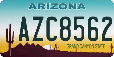 AZ license plate AZC8562