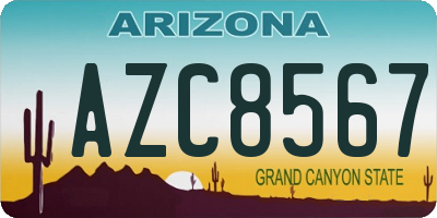 AZ license plate AZC8567
