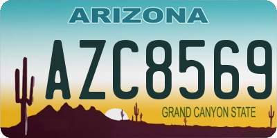 AZ license plate AZC8569