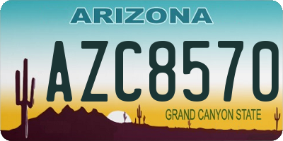 AZ license plate AZC8570
