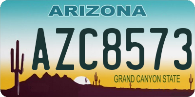 AZ license plate AZC8573