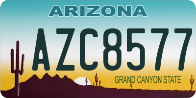 AZ license plate AZC8577