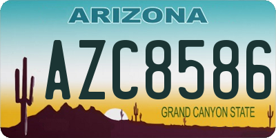 AZ license plate AZC8586