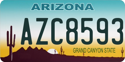 AZ license plate AZC8593