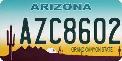 AZ license plate AZC8602