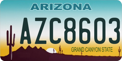 AZ license plate AZC8603