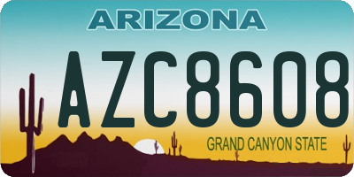 AZ license plate AZC8608