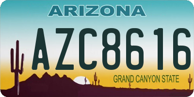AZ license plate AZC8616