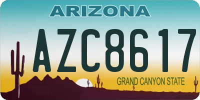 AZ license plate AZC8617