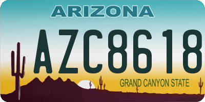 AZ license plate AZC8618