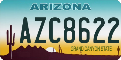 AZ license plate AZC8622