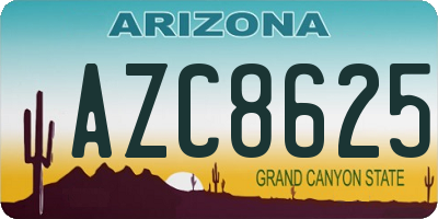 AZ license plate AZC8625