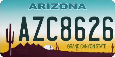 AZ license plate AZC8626