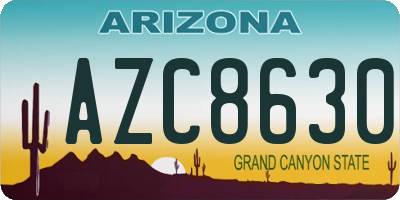 AZ license plate AZC8630