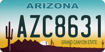 AZ license plate AZC8631