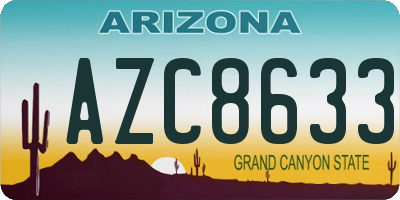 AZ license plate AZC8633