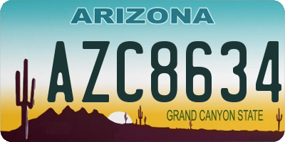 AZ license plate AZC8634