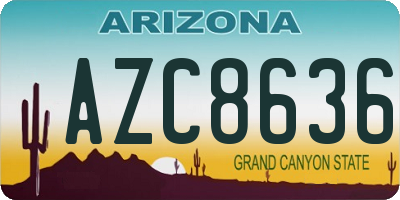 AZ license plate AZC8636
