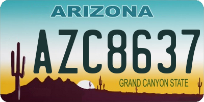 AZ license plate AZC8637