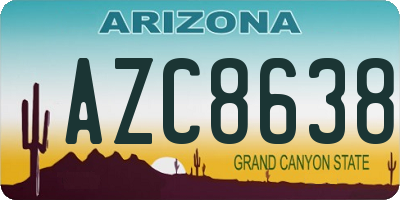 AZ license plate AZC8638