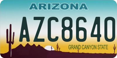 AZ license plate AZC8640