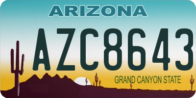 AZ license plate AZC8643