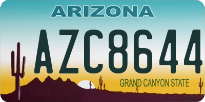 AZ license plate AZC8644