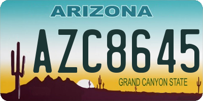 AZ license plate AZC8645