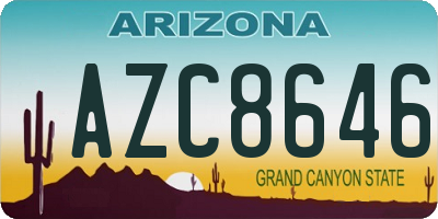 AZ license plate AZC8646