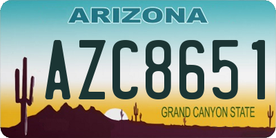 AZ license plate AZC8651