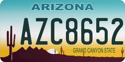 AZ license plate AZC8652