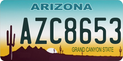 AZ license plate AZC8653