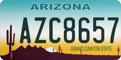 AZ license plate AZC8657