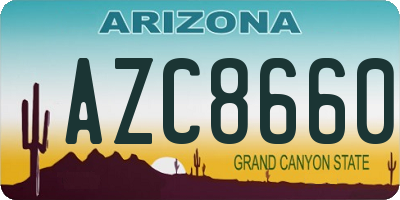 AZ license plate AZC8660