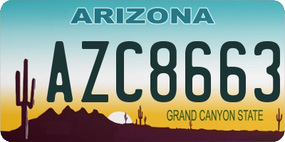 AZ license plate AZC8663