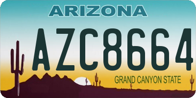 AZ license plate AZC8664